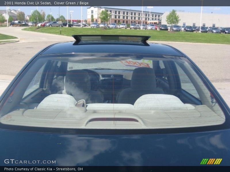 Clover Green / Beige 2001 Honda Civic LX Sedan