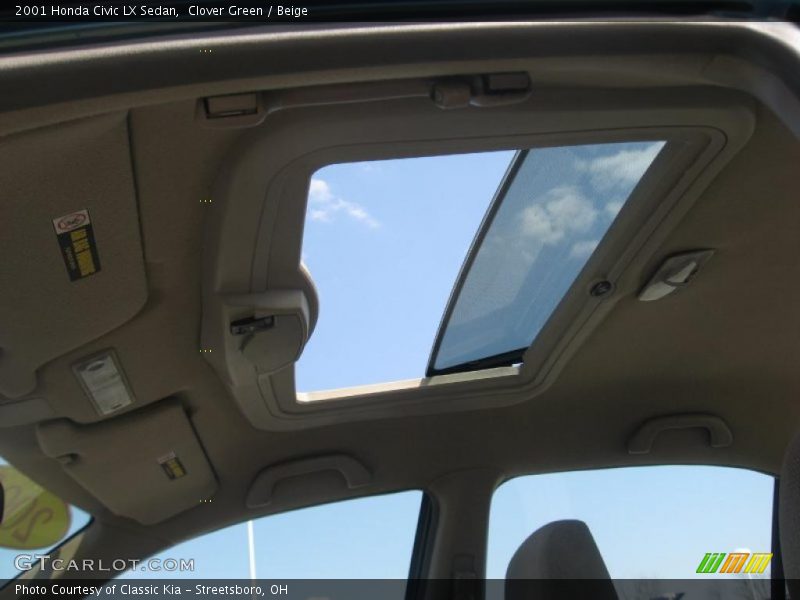 Clover Green / Beige 2001 Honda Civic LX Sedan
