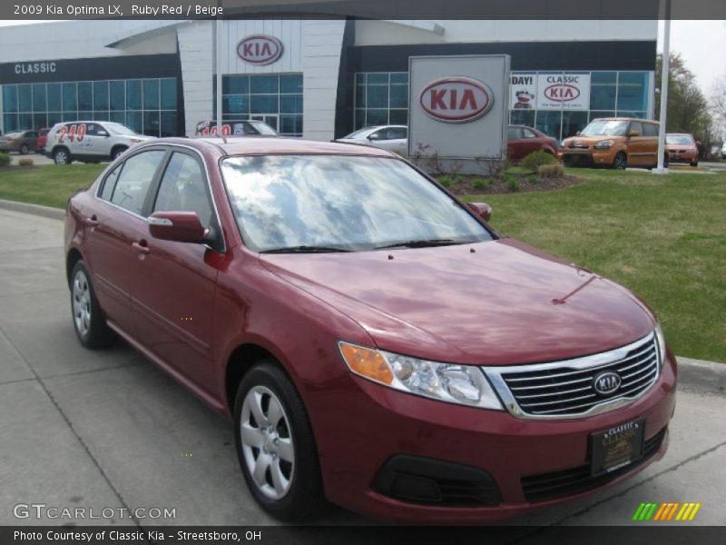 Ruby Red / Beige 2009 Kia Optima LX