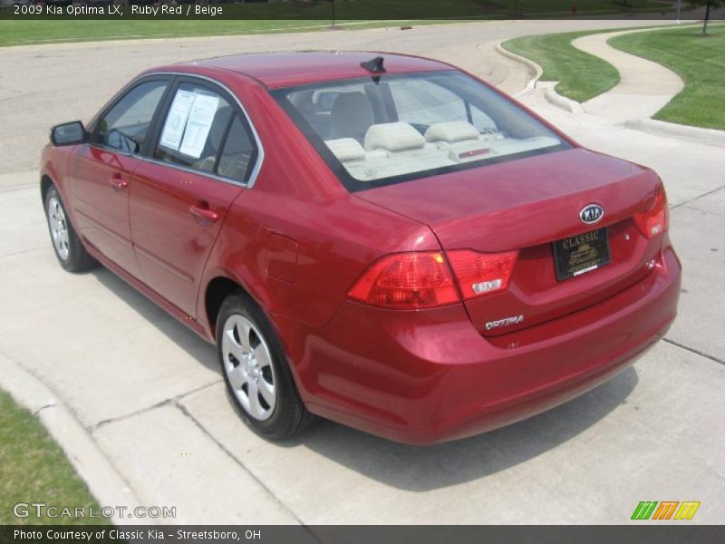 Ruby Red / Beige 2009 Kia Optima LX