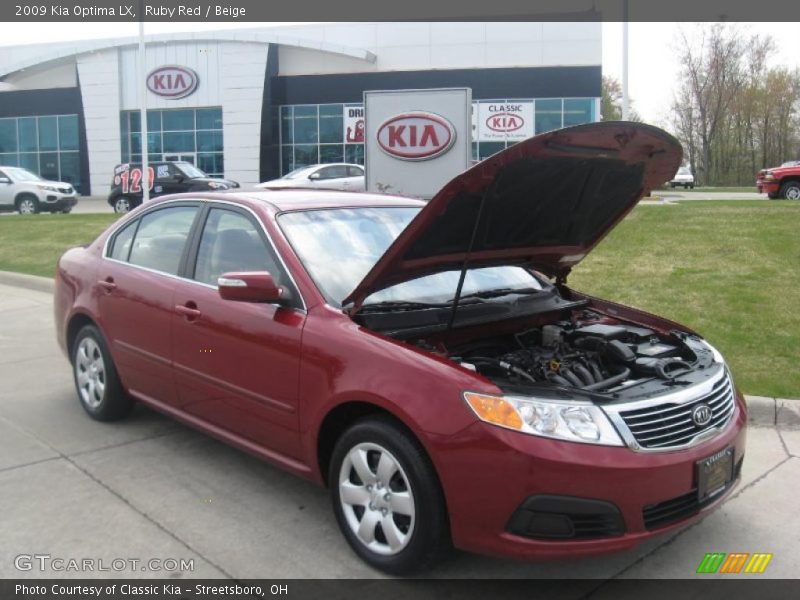 Ruby Red / Beige 2009 Kia Optima LX