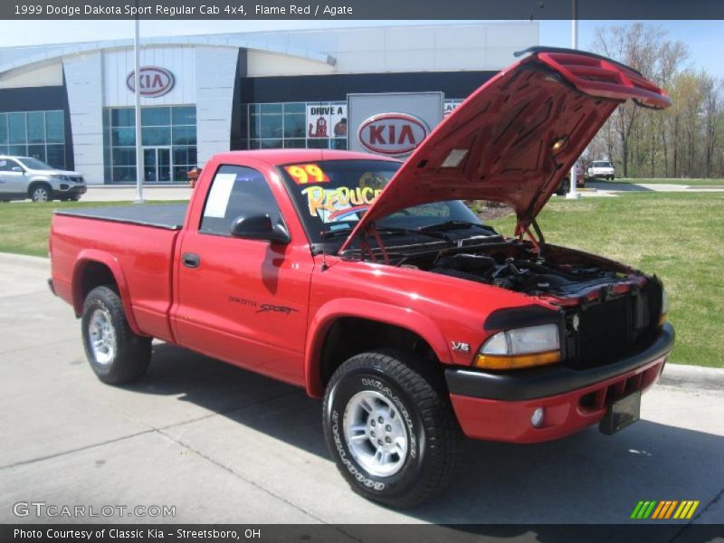 Flame Red / Agate 1999 Dodge Dakota Sport Regular Cab 4x4