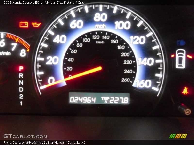 Nimbus Gray Metallic / Gray 2008 Honda Odyssey EX-L