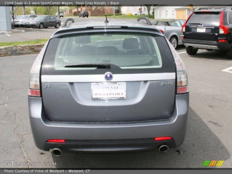 Steel Gray Metallic / Black 2008 Saab 9-3 Aero SportCombi Wagon