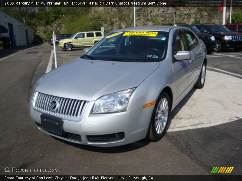 Brilliant Silver Metallic / Dark Charcoal/Medium Light Stone 2009 Mercury Milan V6 Premier