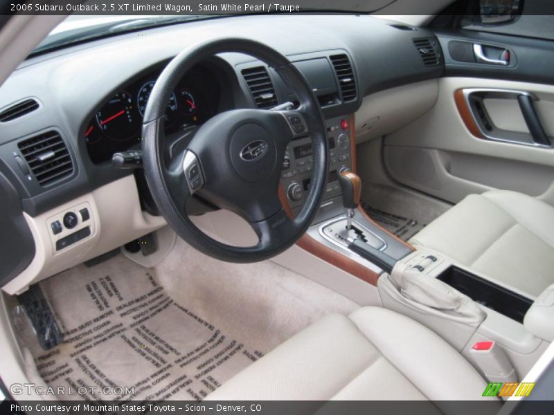 Satin White Pearl / Taupe 2006 Subaru Outback 2.5 XT Limited Wagon