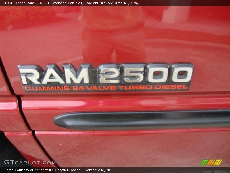 Radiant Fire Red Metallic / Gray 1998 Dodge Ram 2500 ST Extended Cab 4x4