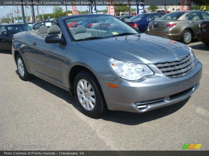 Silver Steel Metallic / Dark Slate Gray/Light Slate Gray 2008 Chrysler Sebring LX Convertible