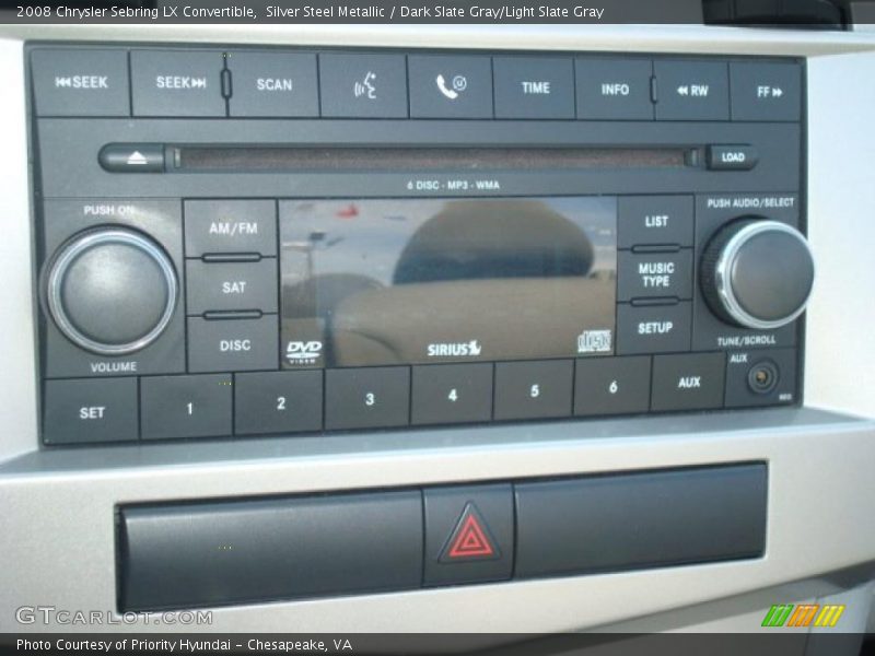 Silver Steel Metallic / Dark Slate Gray/Light Slate Gray 2008 Chrysler Sebring LX Convertible