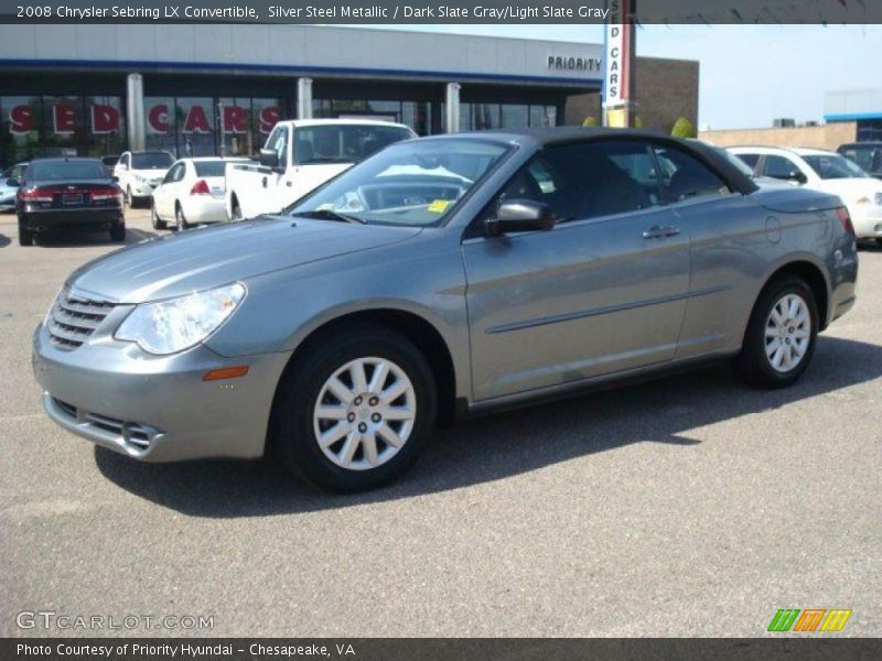 Silver Steel Metallic / Dark Slate Gray/Light Slate Gray 2008 Chrysler Sebring LX Convertible