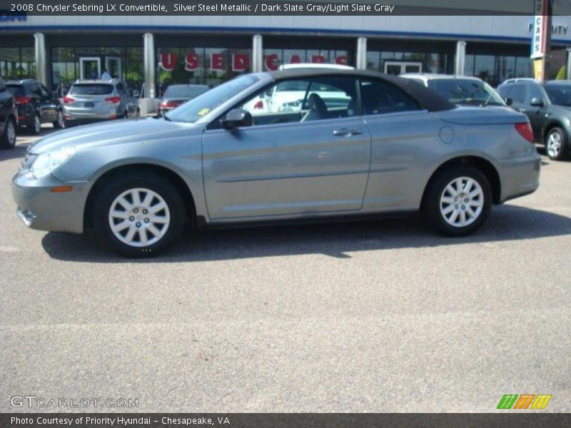 Silver Steel Metallic / Dark Slate Gray/Light Slate Gray 2008 Chrysler Sebring LX Convertible