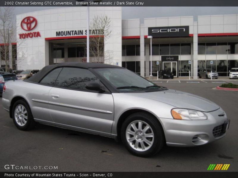 Brilliant Silver Metallic / Dark Slate Gray 2002 Chrysler Sebring GTC Convertible
