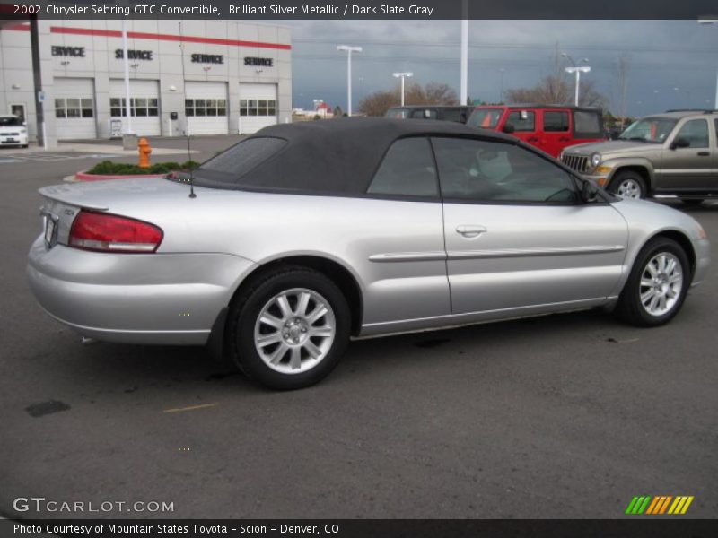Brilliant Silver Metallic / Dark Slate Gray 2002 Chrysler Sebring GTC Convertible