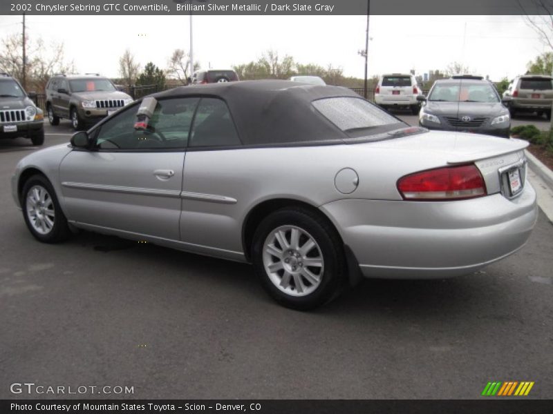 Brilliant Silver Metallic / Dark Slate Gray 2002 Chrysler Sebring GTC Convertible