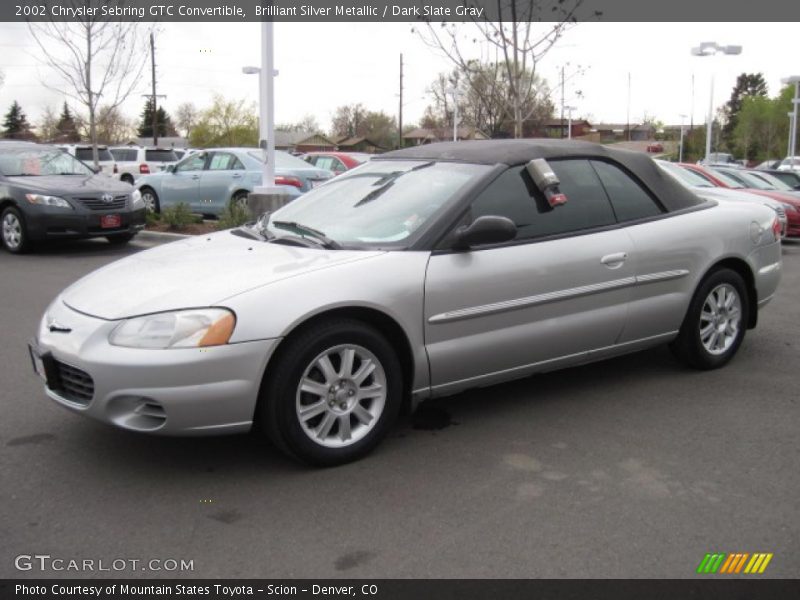 Brilliant Silver Metallic / Dark Slate Gray 2002 Chrysler Sebring GTC Convertible