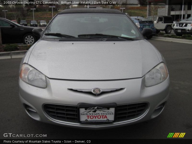 Brilliant Silver Metallic / Dark Slate Gray 2002 Chrysler Sebring GTC Convertible