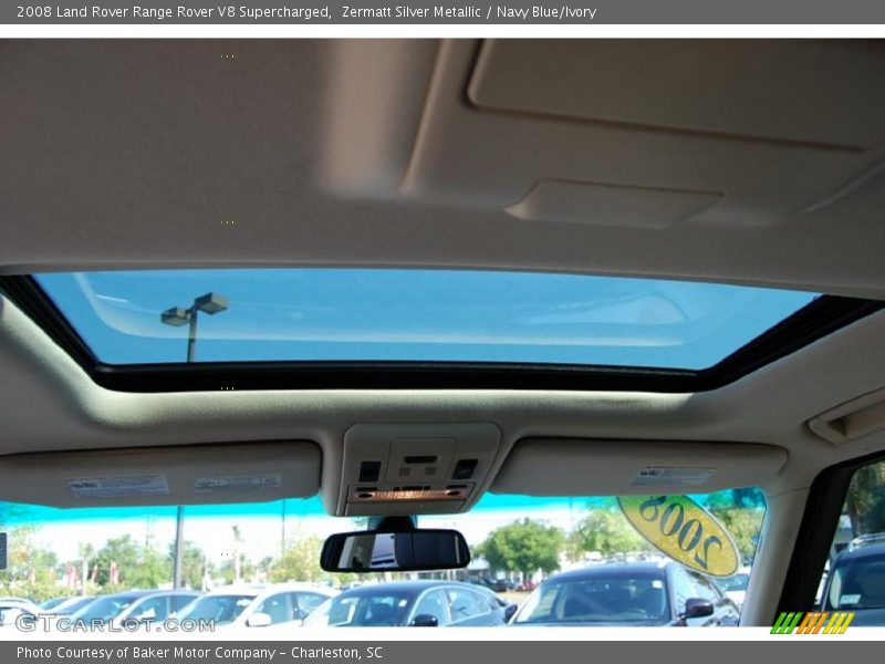 Zermatt Silver Metallic / Navy Blue/Ivory 2008 Land Rover Range Rover V8 Supercharged