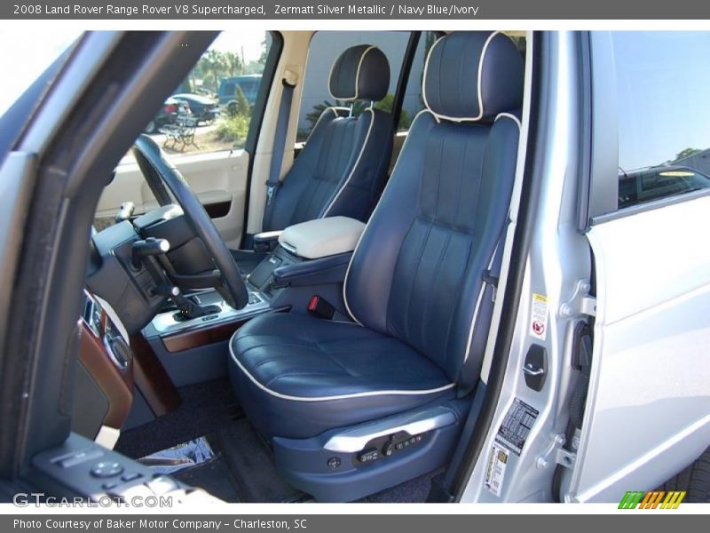 Zermatt Silver Metallic / Navy Blue/Ivory 2008 Land Rover Range Rover V8 Supercharged