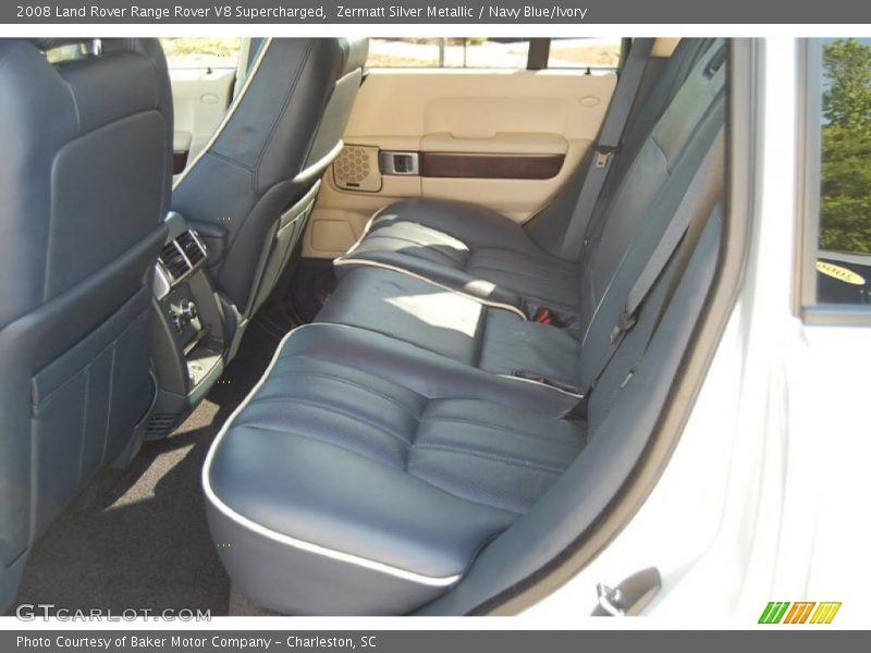 Zermatt Silver Metallic / Navy Blue/Ivory 2008 Land Rover Range Rover V8 Supercharged