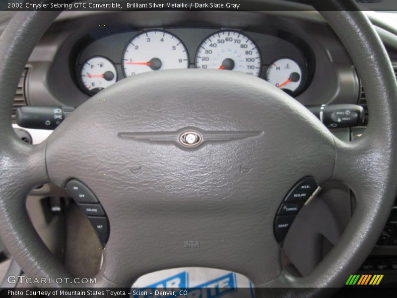 Brilliant Silver Metallic / Dark Slate Gray 2002 Chrysler Sebring GTC Convertible