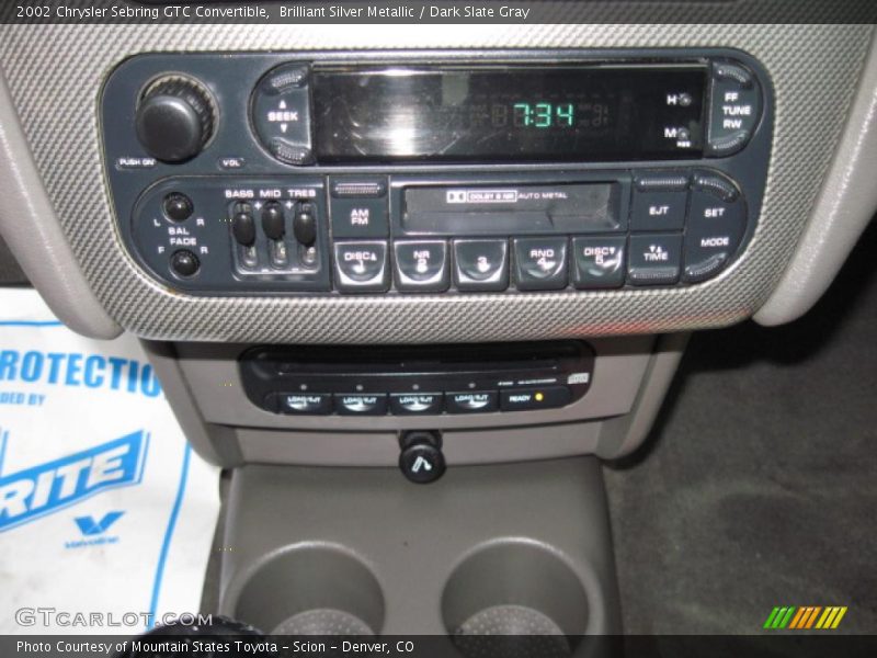 Brilliant Silver Metallic / Dark Slate Gray 2002 Chrysler Sebring GTC Convertible