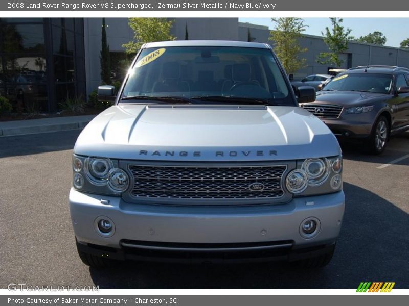 Zermatt Silver Metallic / Navy Blue/Ivory 2008 Land Rover Range Rover V8 Supercharged
