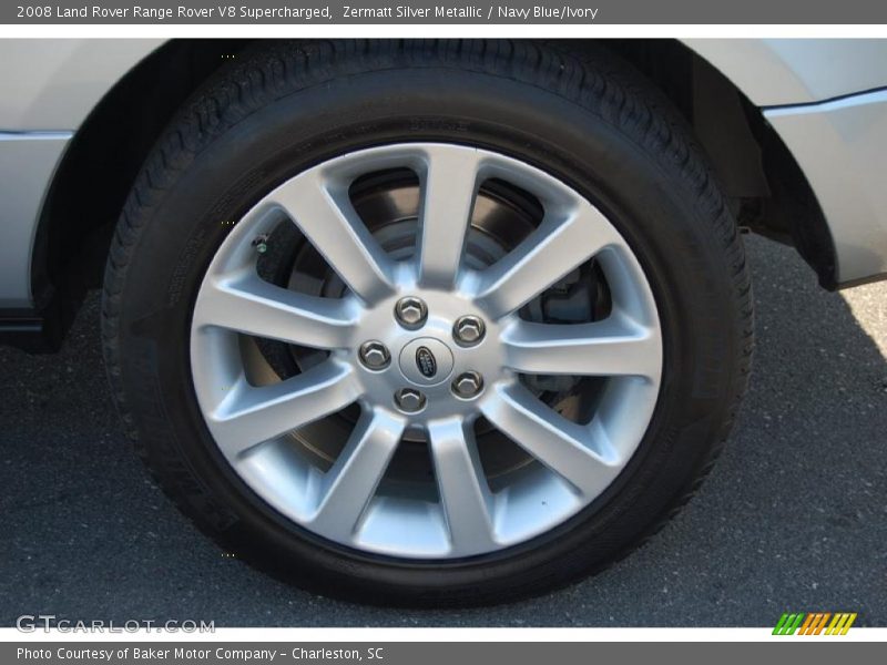 Zermatt Silver Metallic / Navy Blue/Ivory 2008 Land Rover Range Rover V8 Supercharged