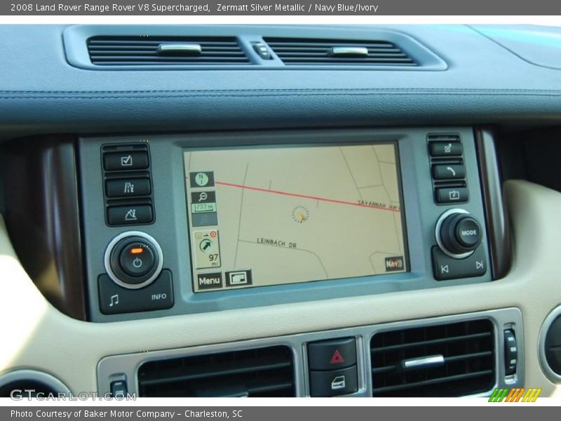 Zermatt Silver Metallic / Navy Blue/Ivory 2008 Land Rover Range Rover V8 Supercharged