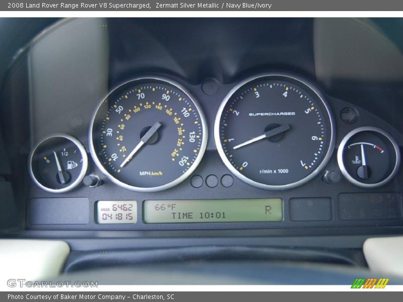 Zermatt Silver Metallic / Navy Blue/Ivory 2008 Land Rover Range Rover V8 Supercharged