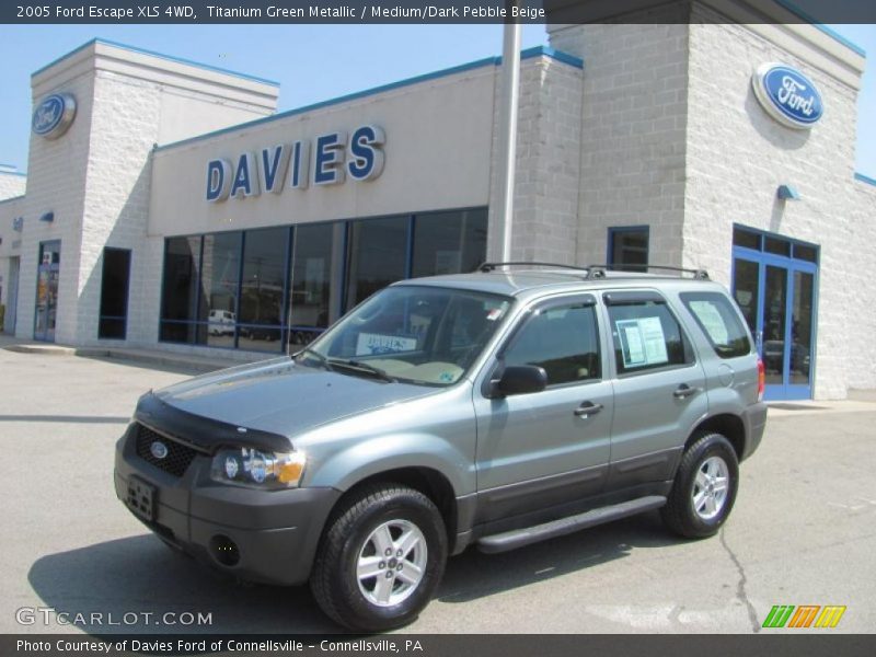 Titanium Green Metallic / Medium/Dark Pebble Beige 2005 Ford Escape XLS 4WD