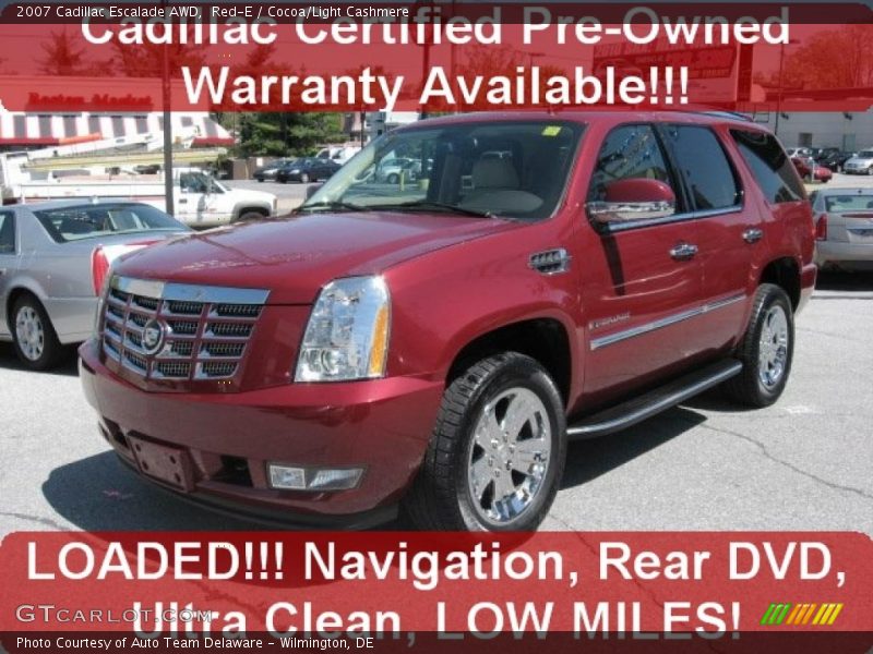 Red-E / Cocoa/Light Cashmere 2007 Cadillac Escalade AWD