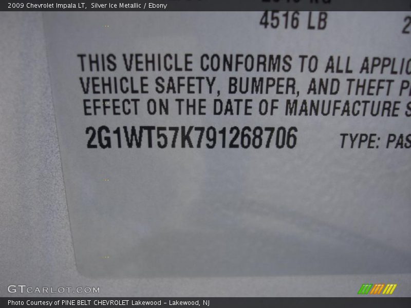 Silver Ice Metallic / Ebony 2009 Chevrolet Impala LT