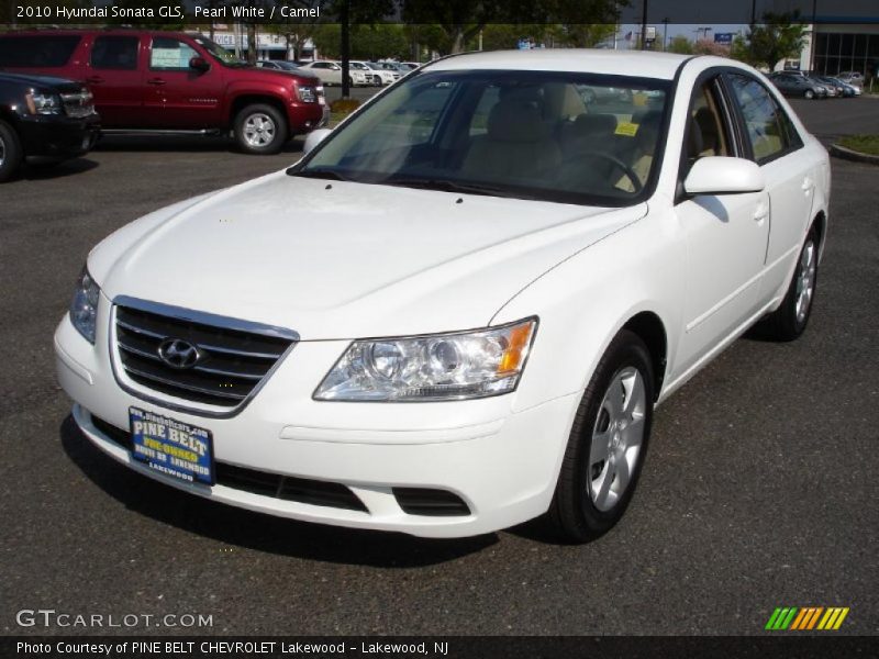Pearl White / Camel 2010 Hyundai Sonata GLS