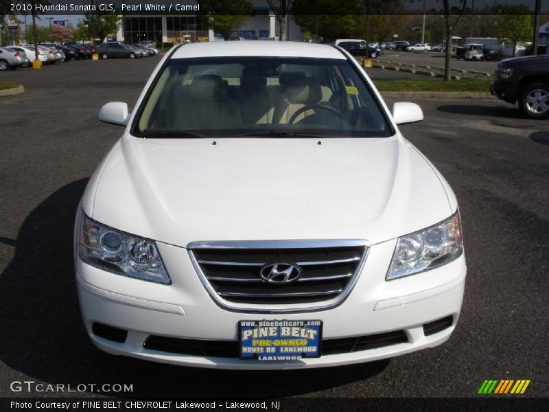 Pearl White / Camel 2010 Hyundai Sonata GLS