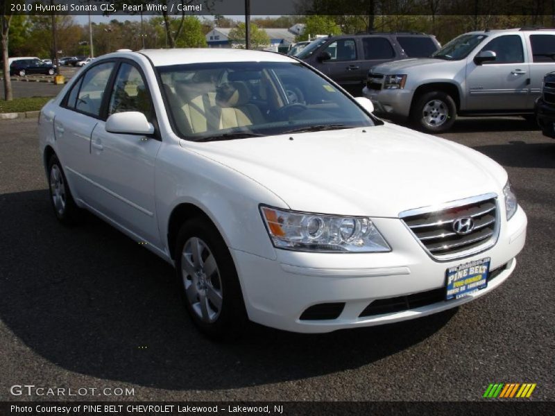 Pearl White / Camel 2010 Hyundai Sonata GLS
