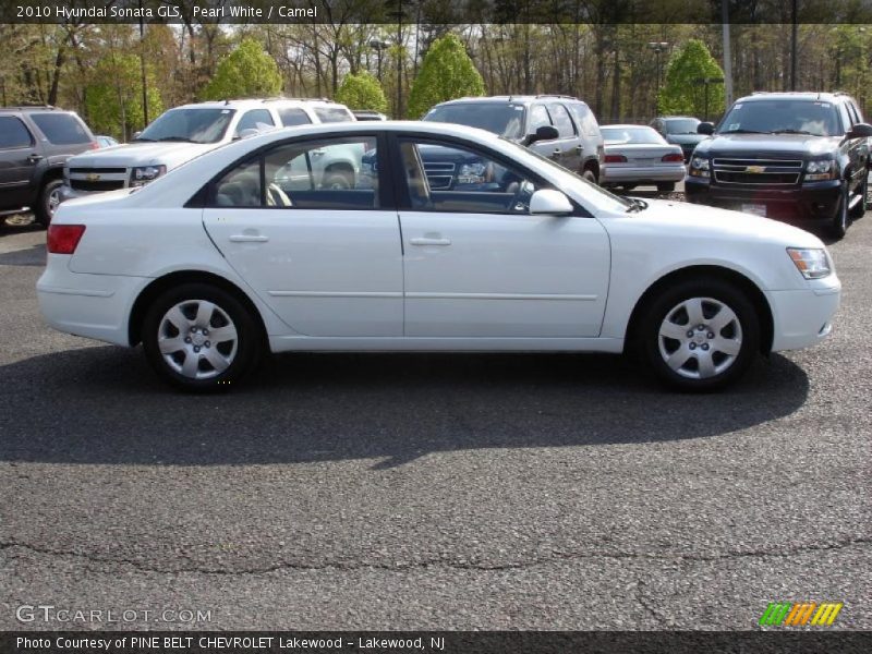 Pearl White / Camel 2010 Hyundai Sonata GLS