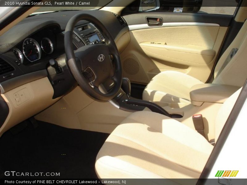 Pearl White / Camel 2010 Hyundai Sonata GLS