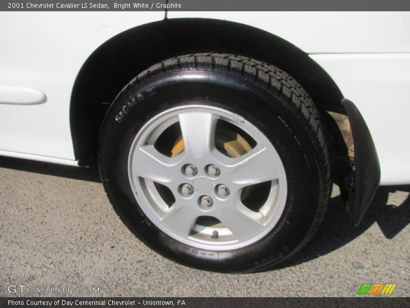 Bright White / Graphite 2001 Chevrolet Cavalier LS Sedan