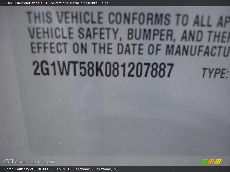 Silverstone Metallic / Neutral Beige 2008 Chevrolet Impala LT