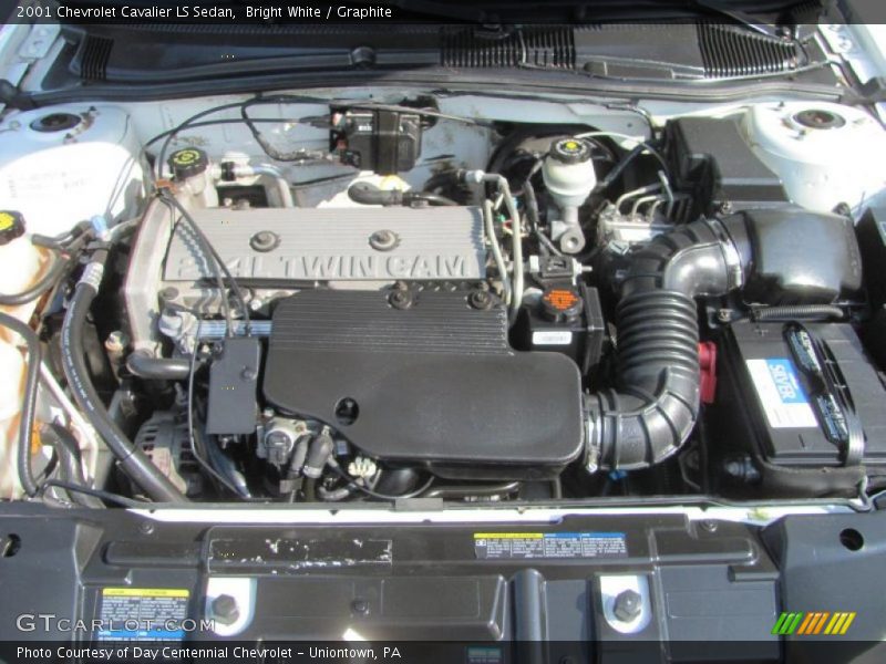 Bright White / Graphite 2001 Chevrolet Cavalier LS Sedan
