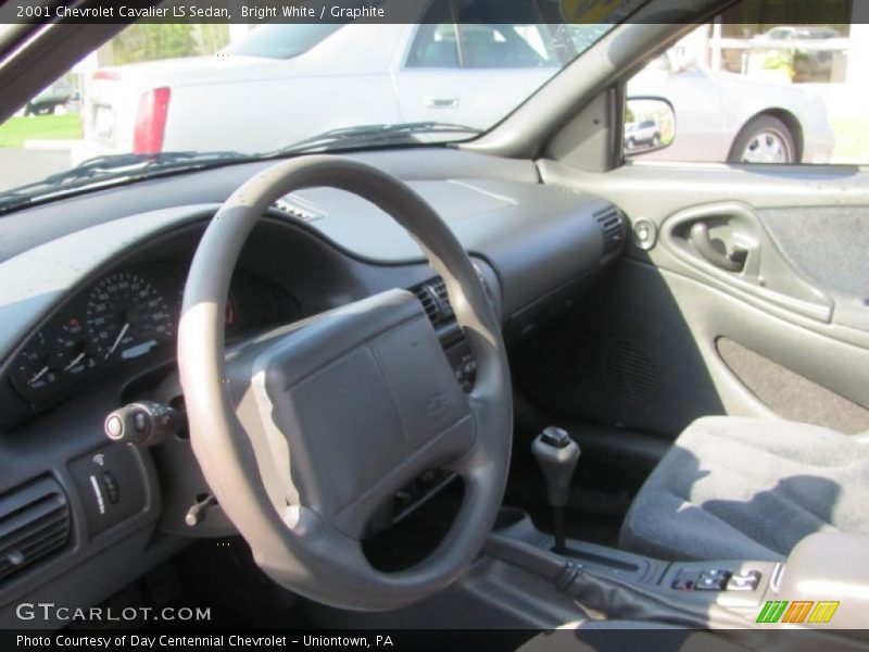 Bright White / Graphite 2001 Chevrolet Cavalier LS Sedan