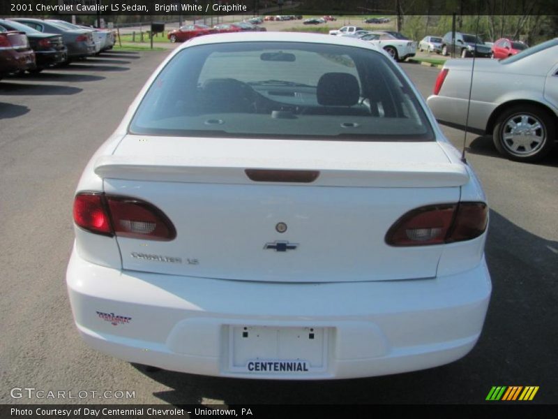 Bright White / Graphite 2001 Chevrolet Cavalier LS Sedan