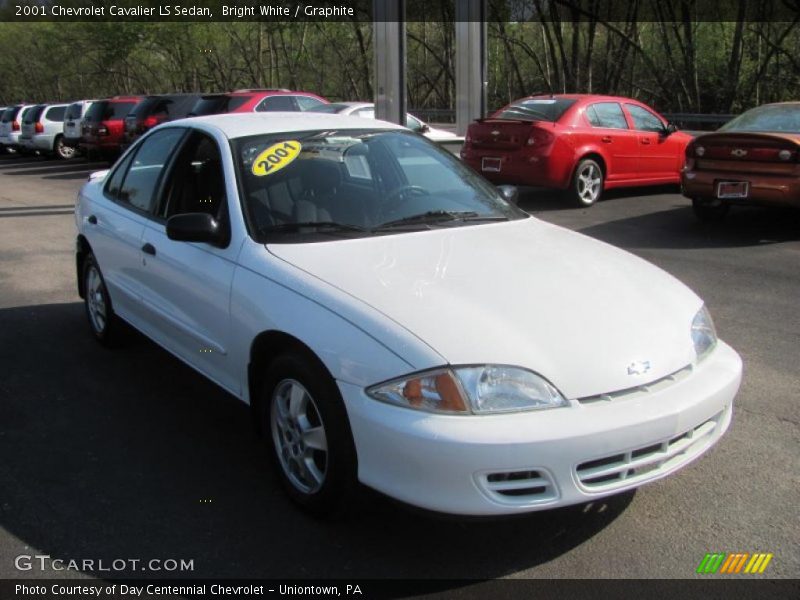 Bright White / Graphite 2001 Chevrolet Cavalier LS Sedan