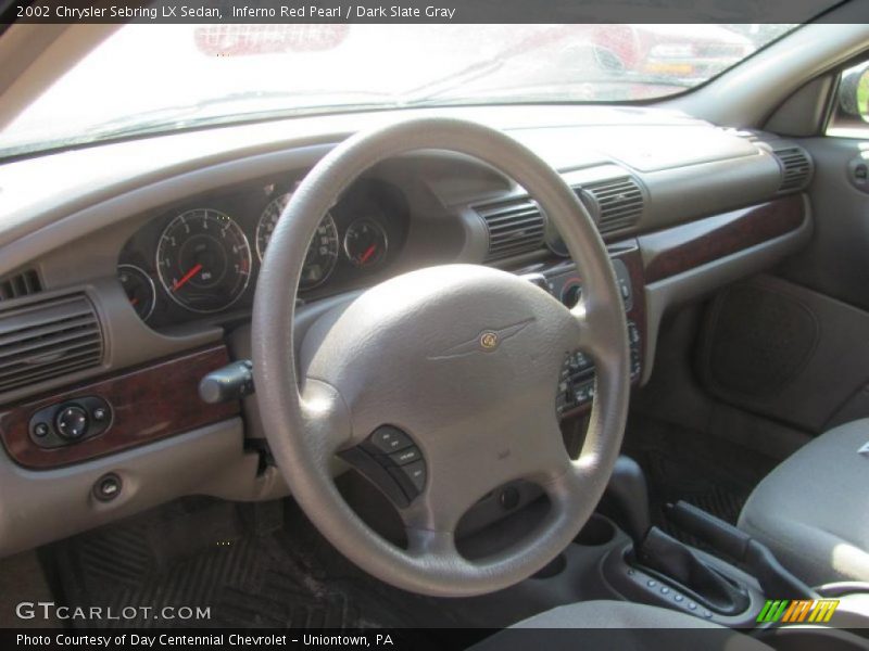 Inferno Red Pearl / Dark Slate Gray 2002 Chrysler Sebring LX Sedan
