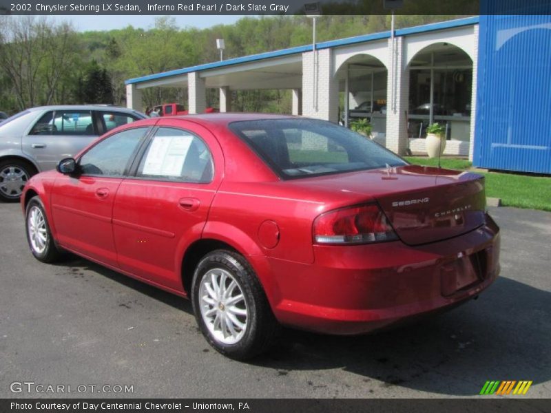 Inferno Red Pearl / Dark Slate Gray 2002 Chrysler Sebring LX Sedan