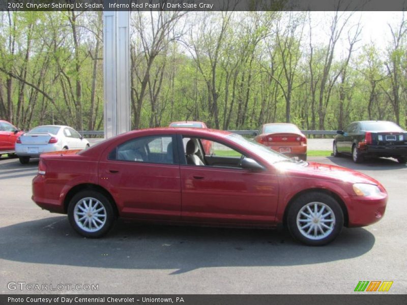 Inferno Red Pearl / Dark Slate Gray 2002 Chrysler Sebring LX Sedan