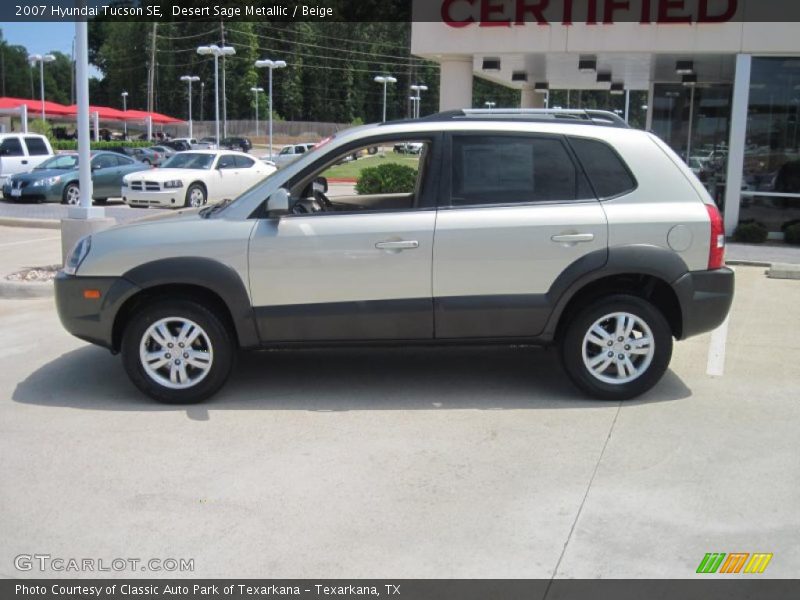 Desert Sage Metallic / Beige 2007 Hyundai Tucson SE