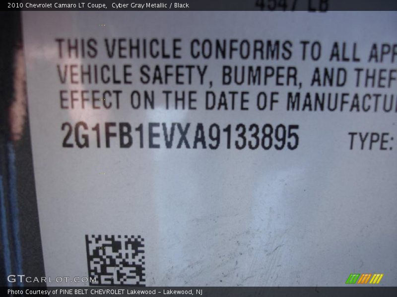 Cyber Gray Metallic / Black 2010 Chevrolet Camaro LT Coupe