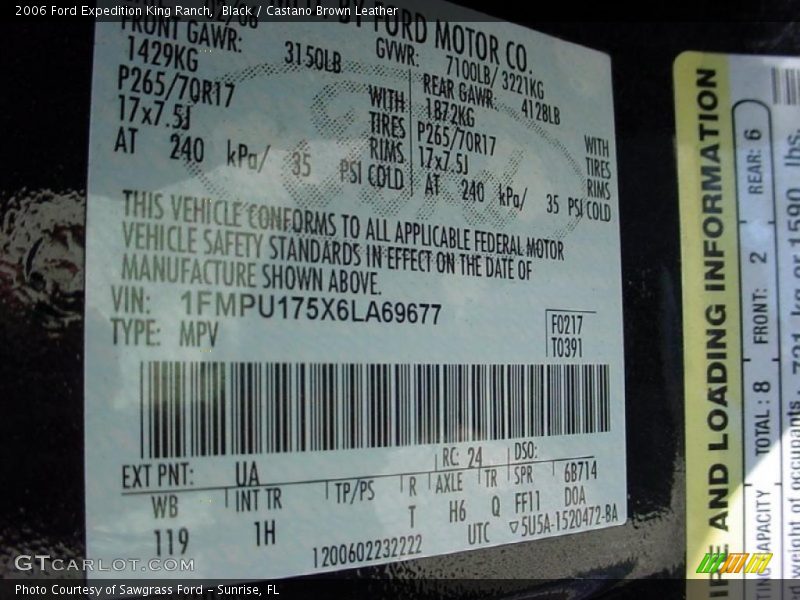 Black / Castano Brown Leather 2006 Ford Expedition King Ranch