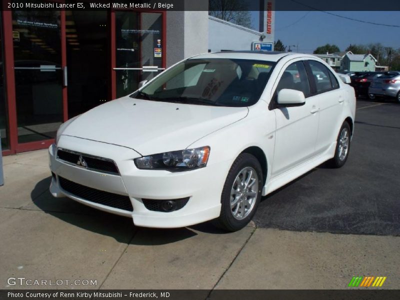 Wicked White Metallic / Beige 2010 Mitsubishi Lancer ES
